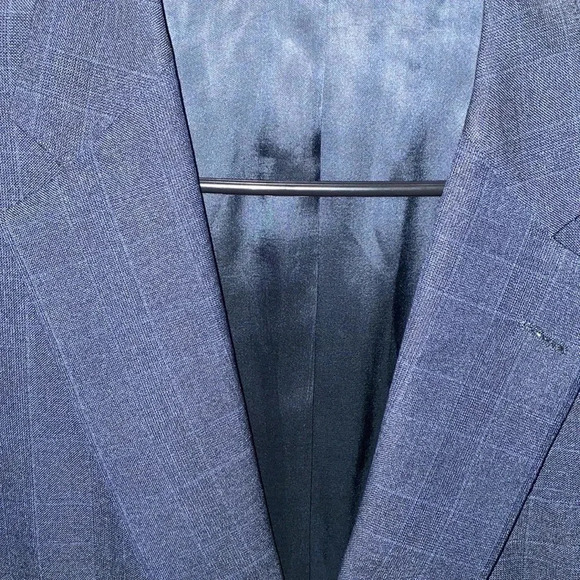 Harrod's by Chester Barrie Men's Wool Sports Coat Blazer Blue Size 40R - Picture 10 of 11